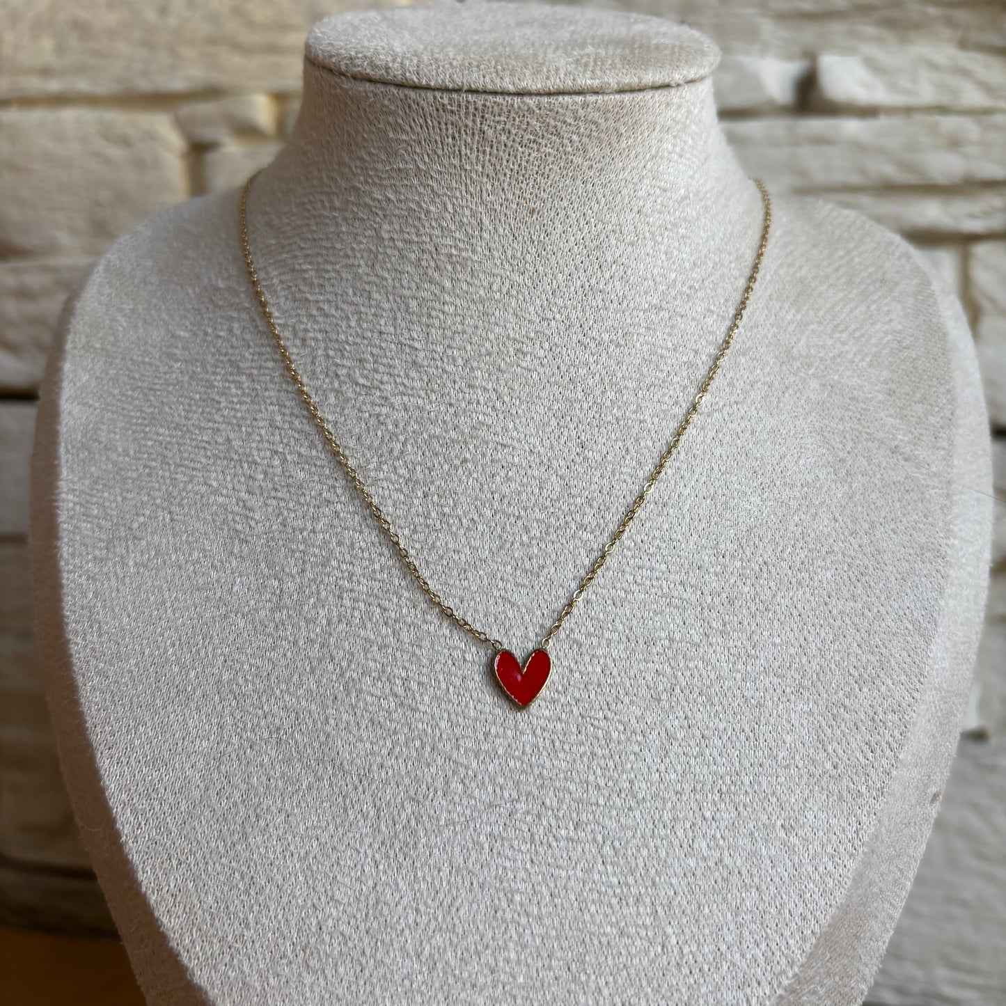 Collier Cœur Émail