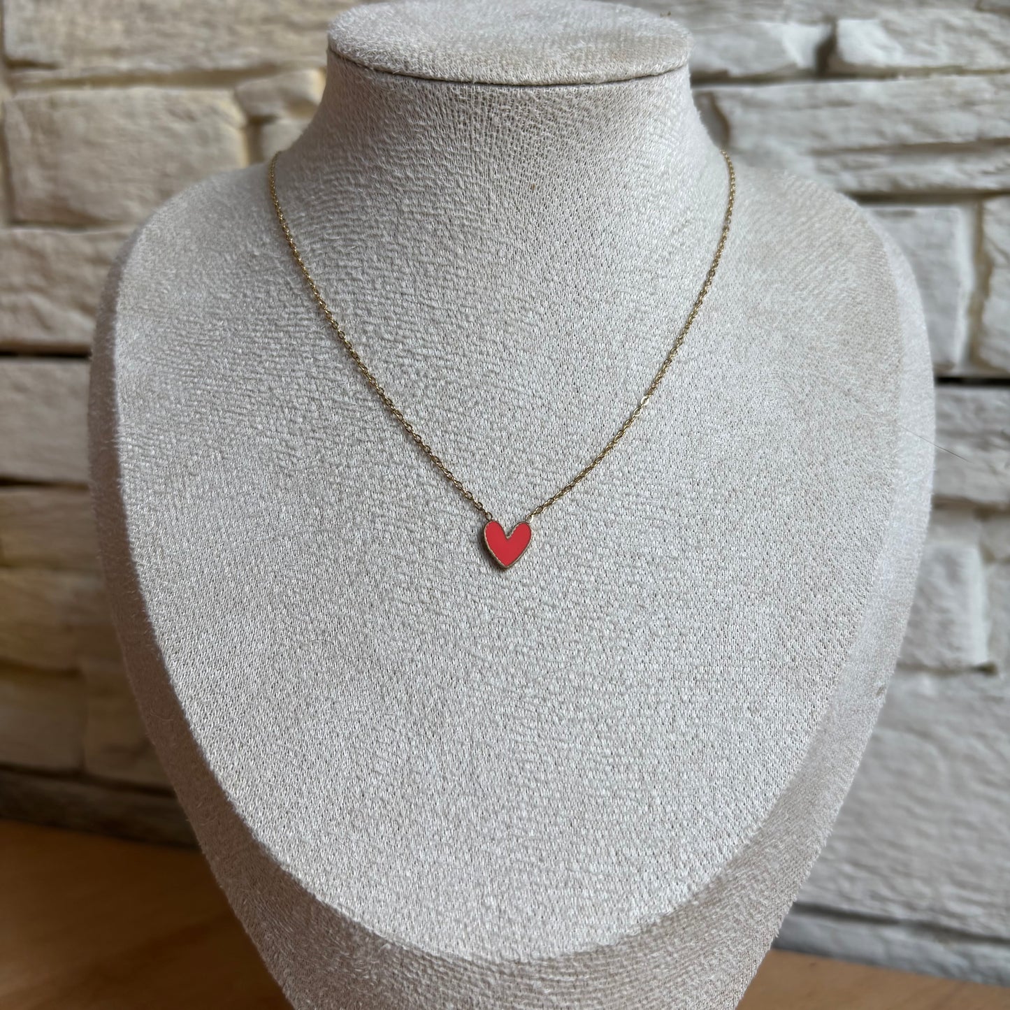 Collier Cœur Émail