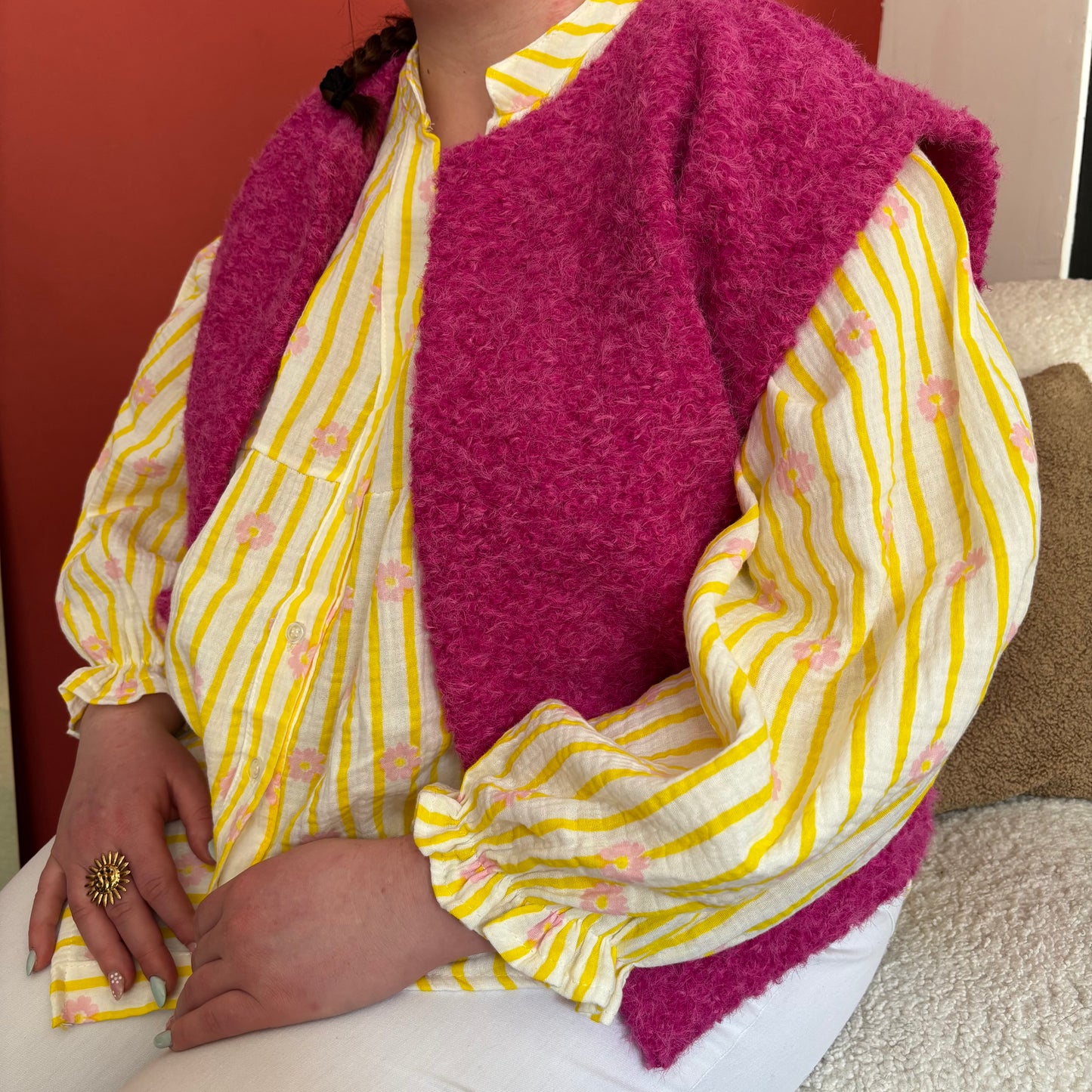 Veste sans manche Clara rose
