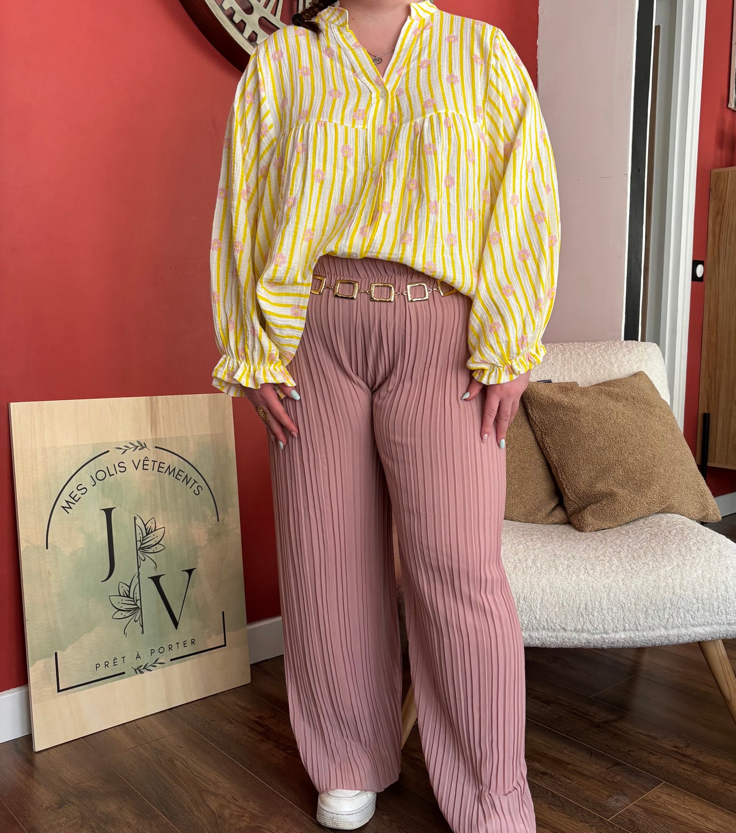 Pantalon Nora rose