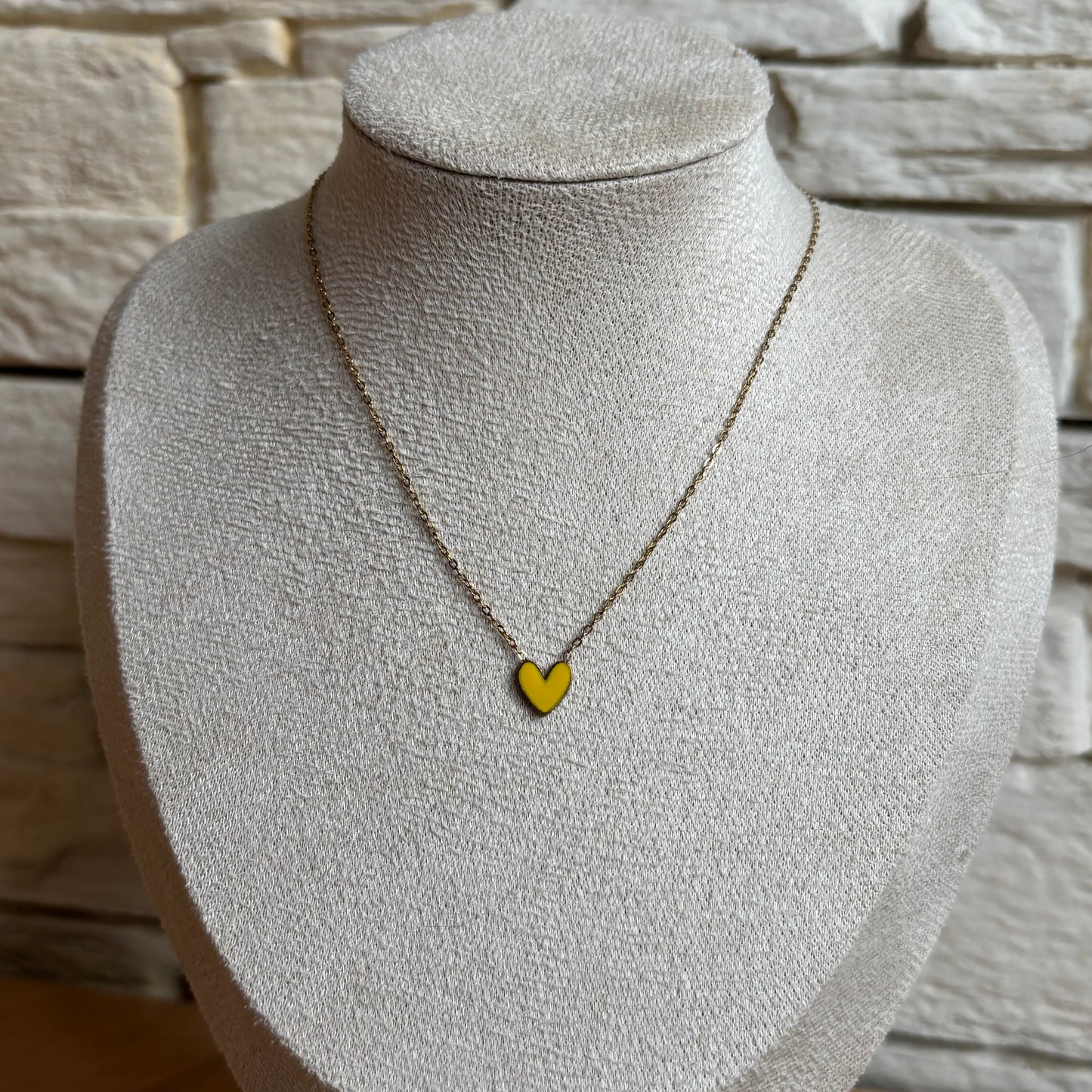 Collier Cœur Émail