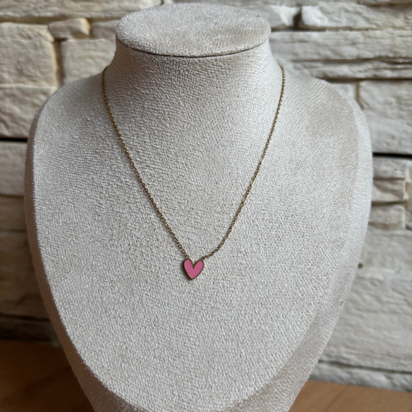 Collier Cœur Émail