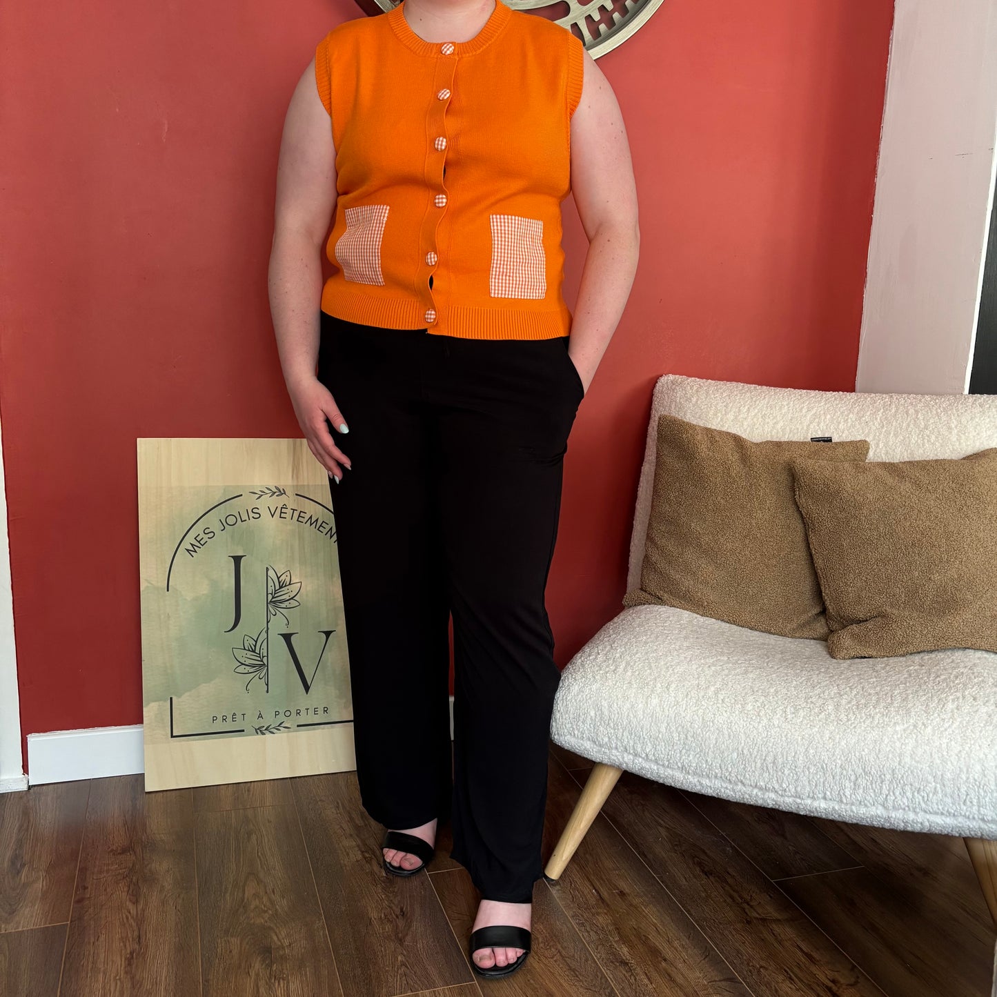 Gilet sans manche Vicky orange