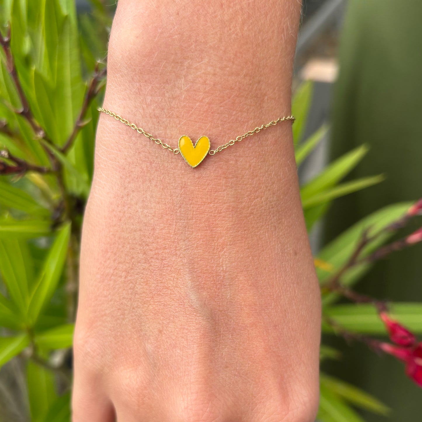 Bracelet Coeur Émail