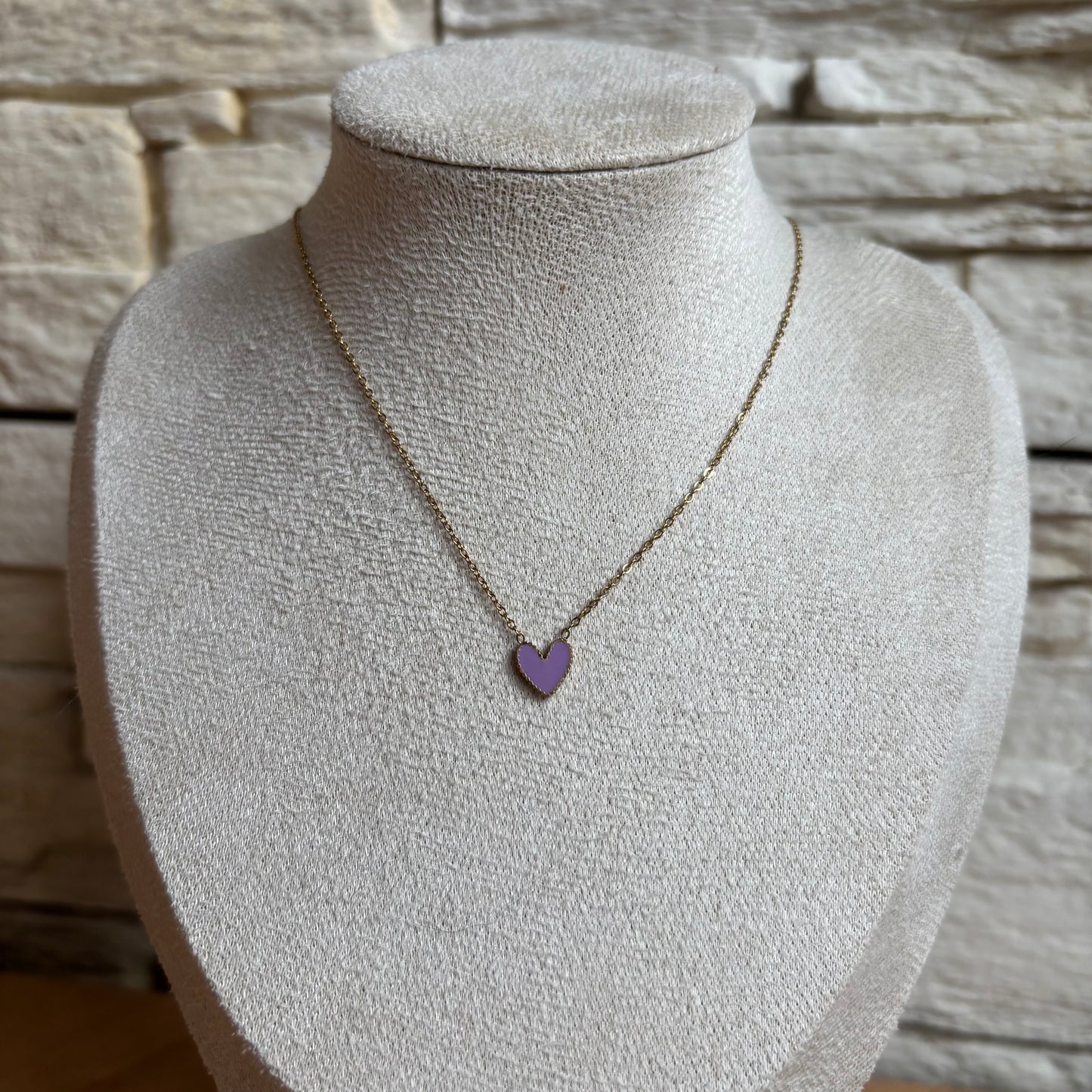 Collier Cœur Émail