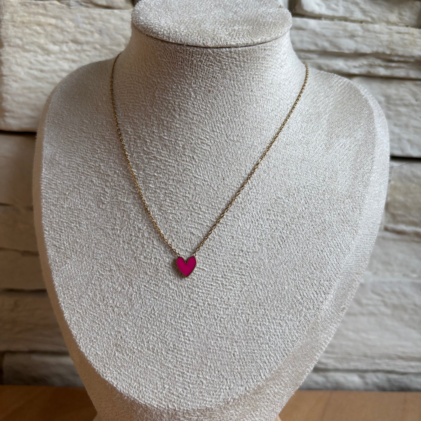 Collier Cœur Émail
