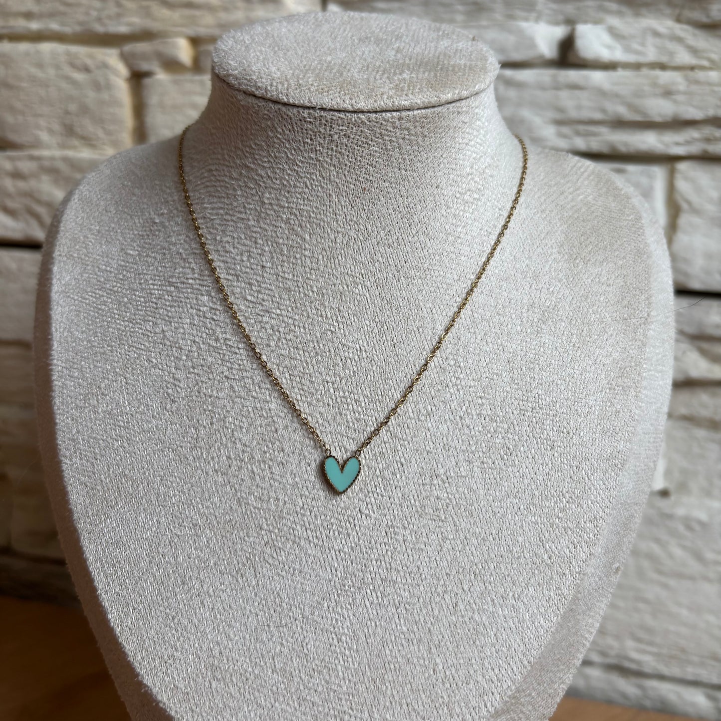Collier Cœur Émail