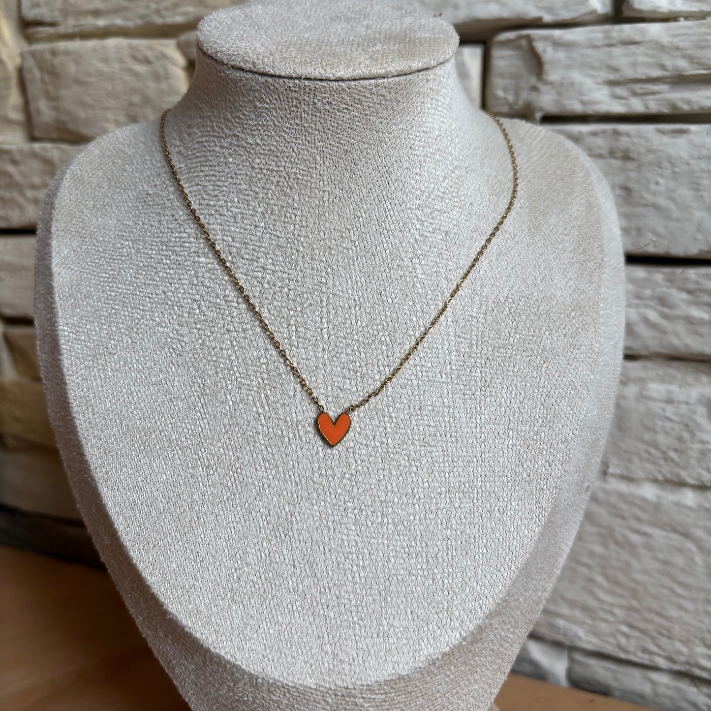 Collier Cœur Émail