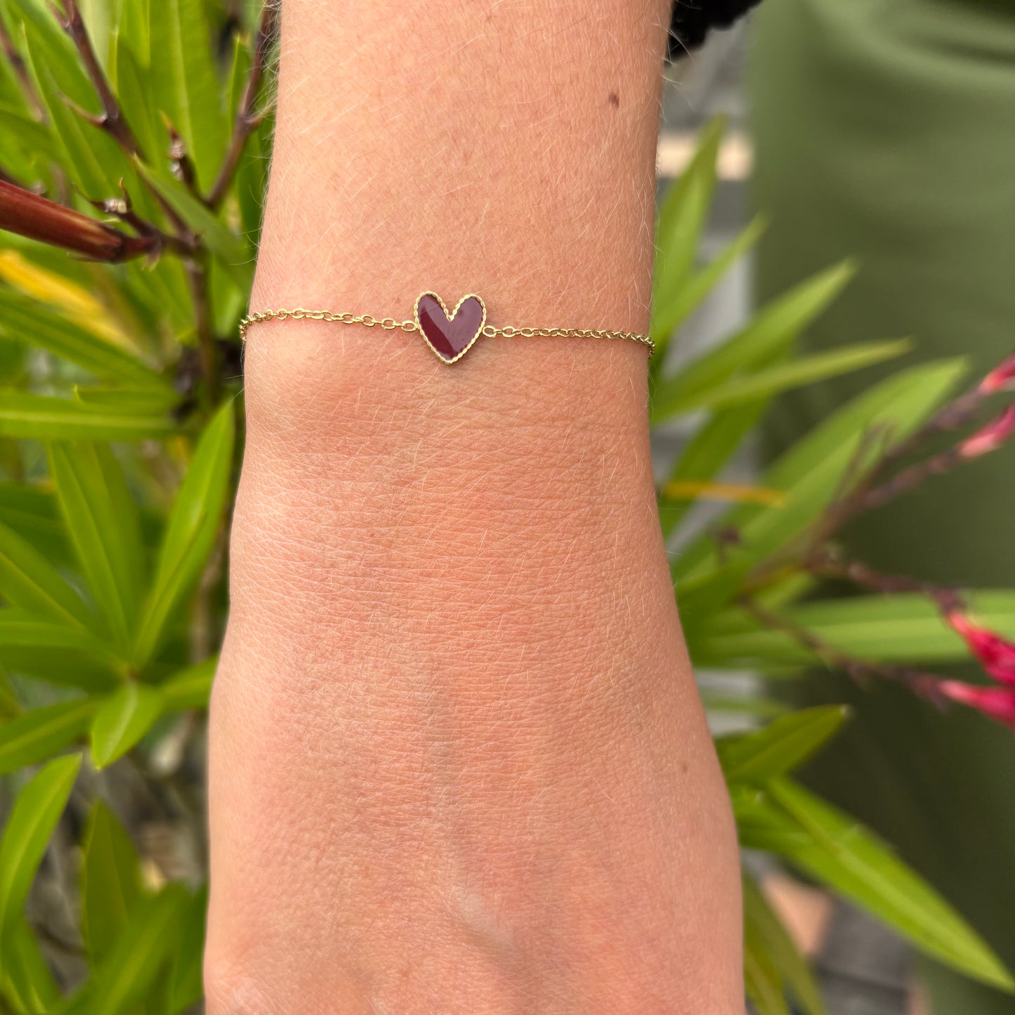 Bracelet Coeur Émail