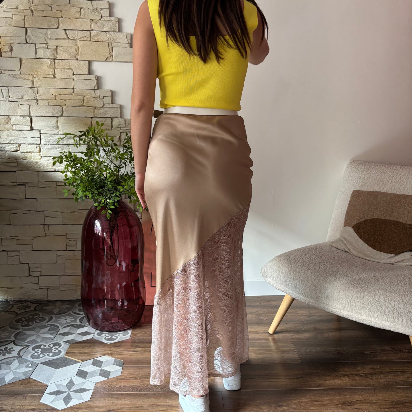 Jupe Asymétrique Beige