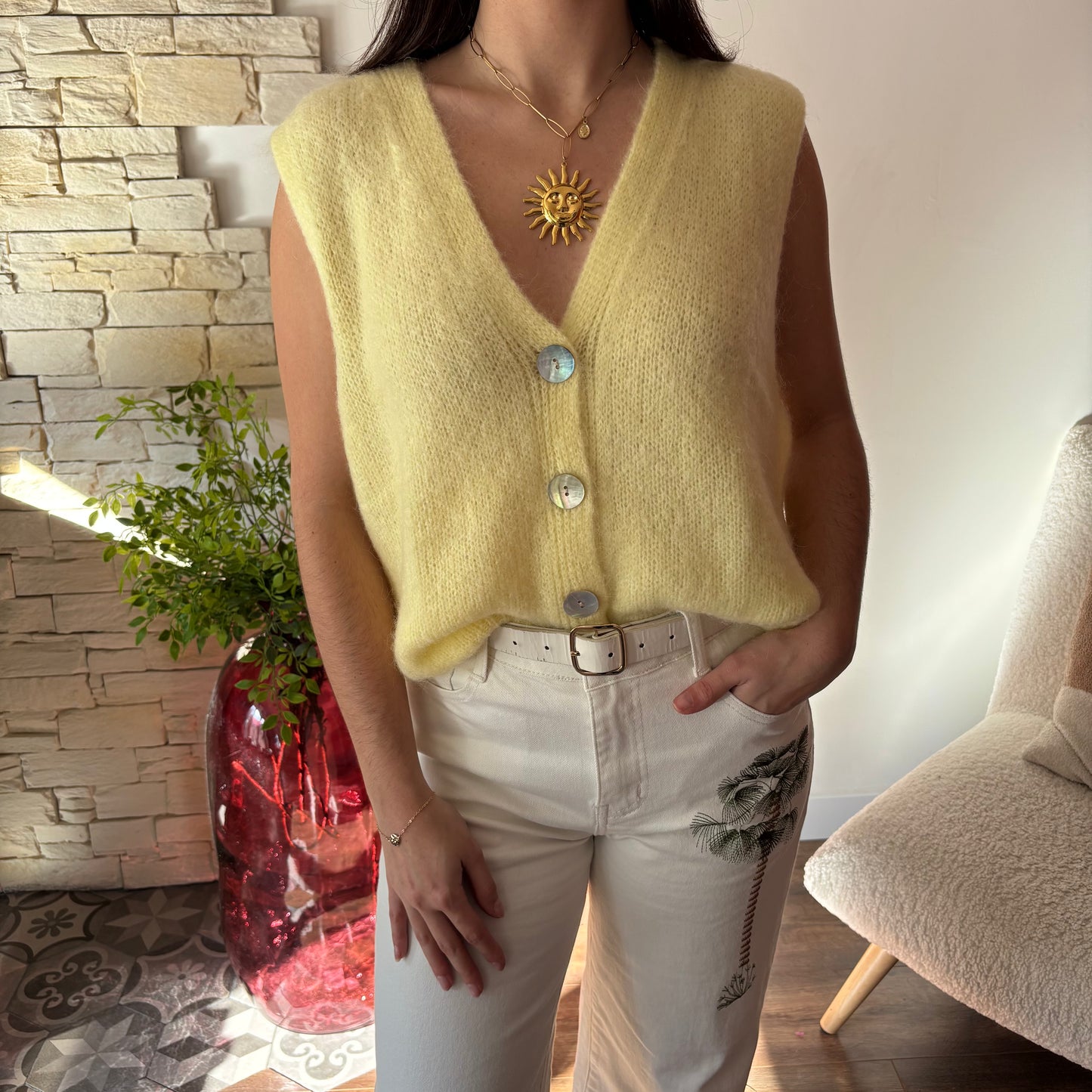Gilet sans manche Alma jaune