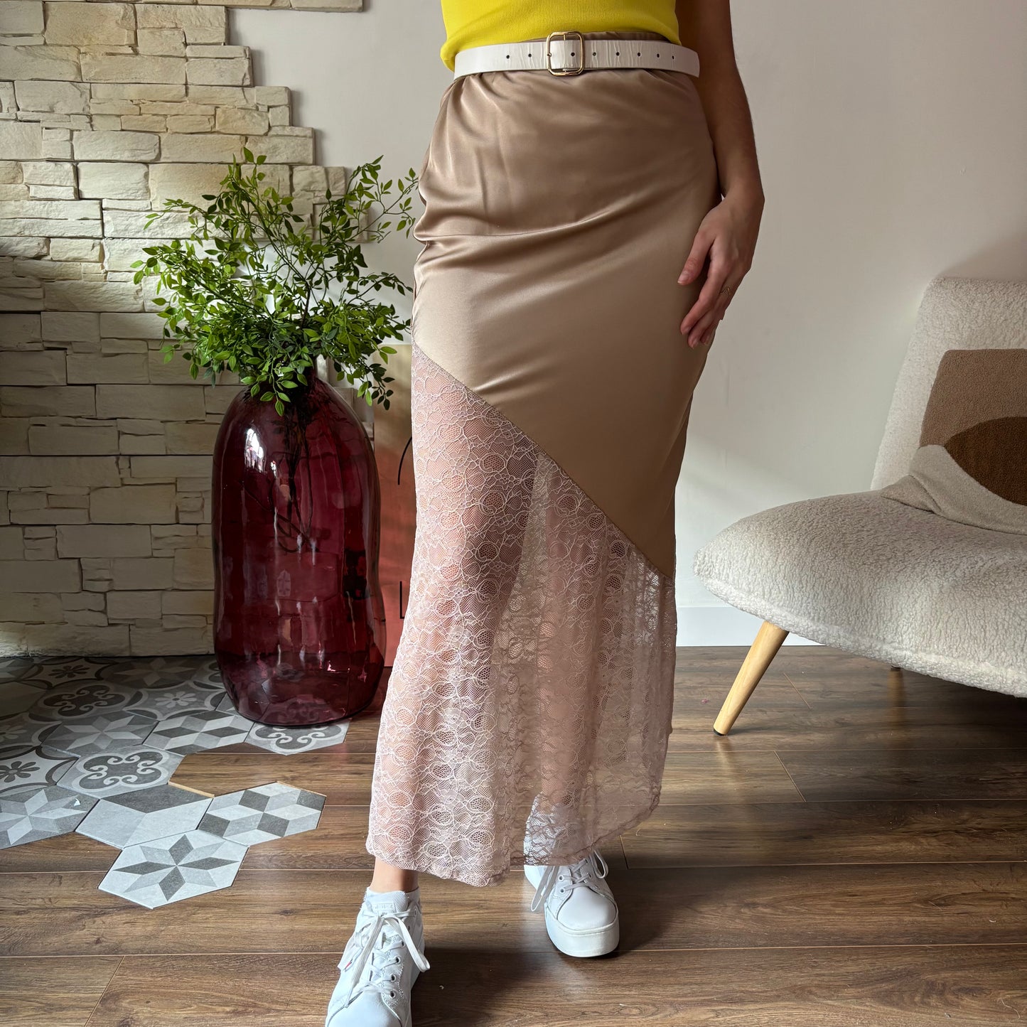 Jupe Asymétrique Beige