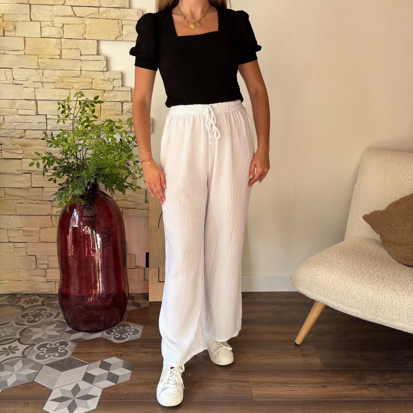 Pantalon Elena blanc