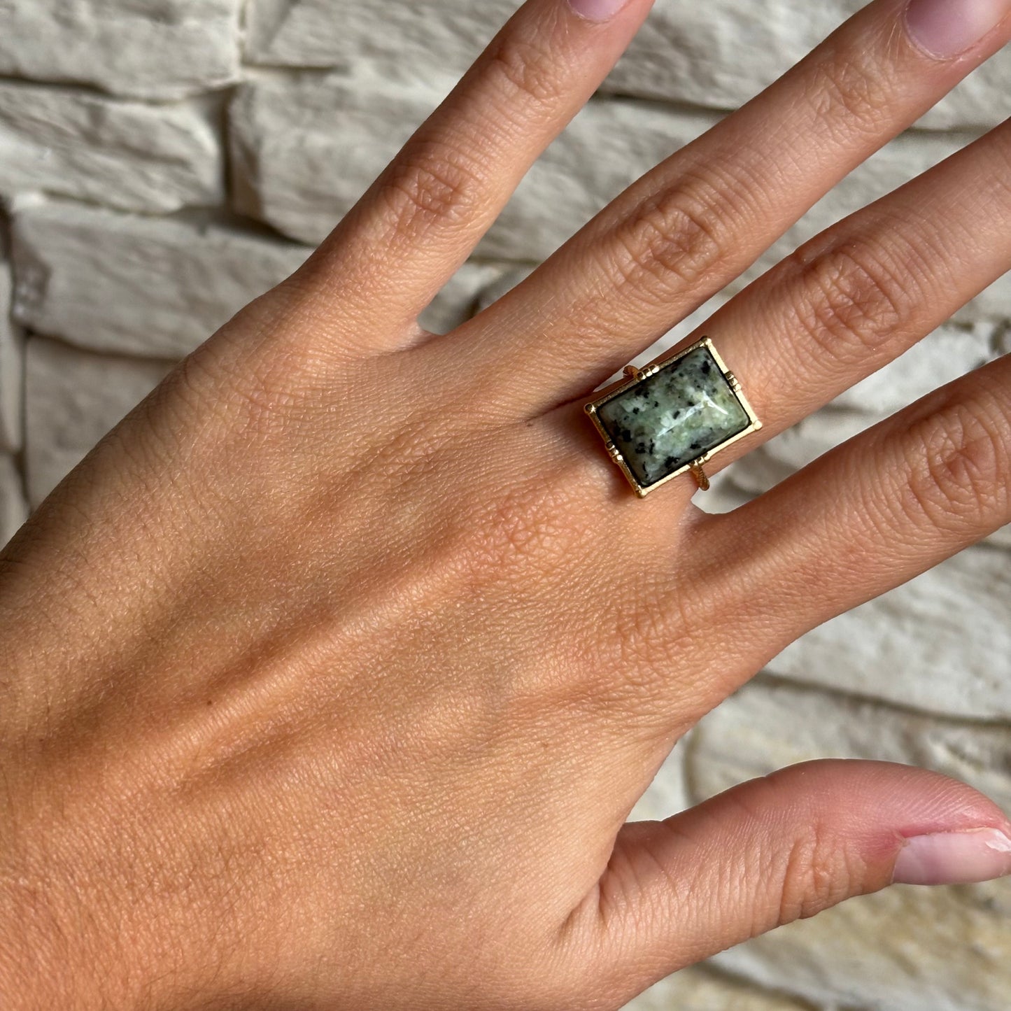 Bague Turquoise africaine rectangulaire