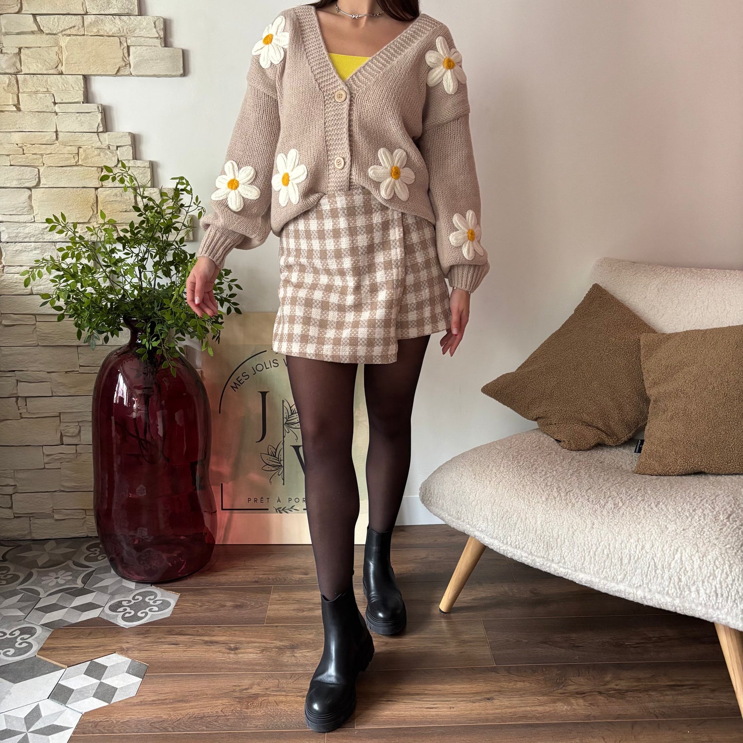 Jupe Short Marta Ecru