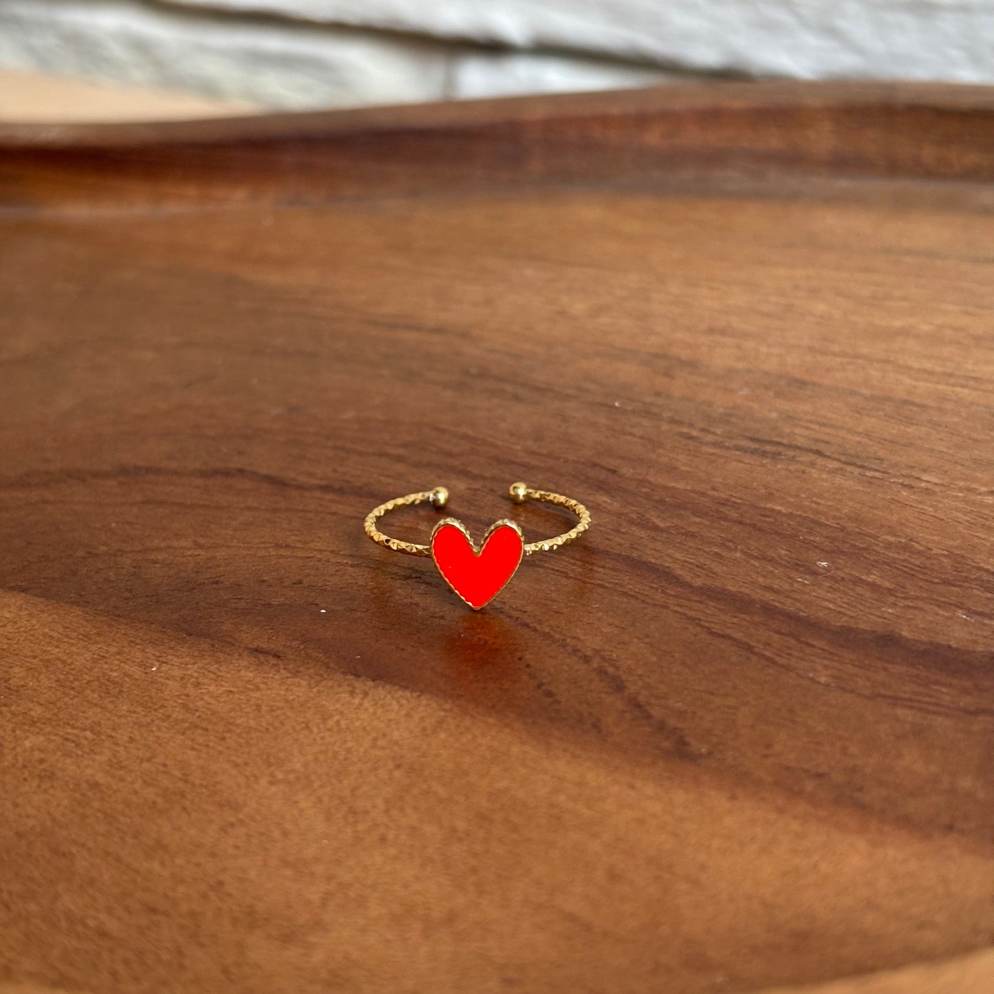 Bague Coeur Email