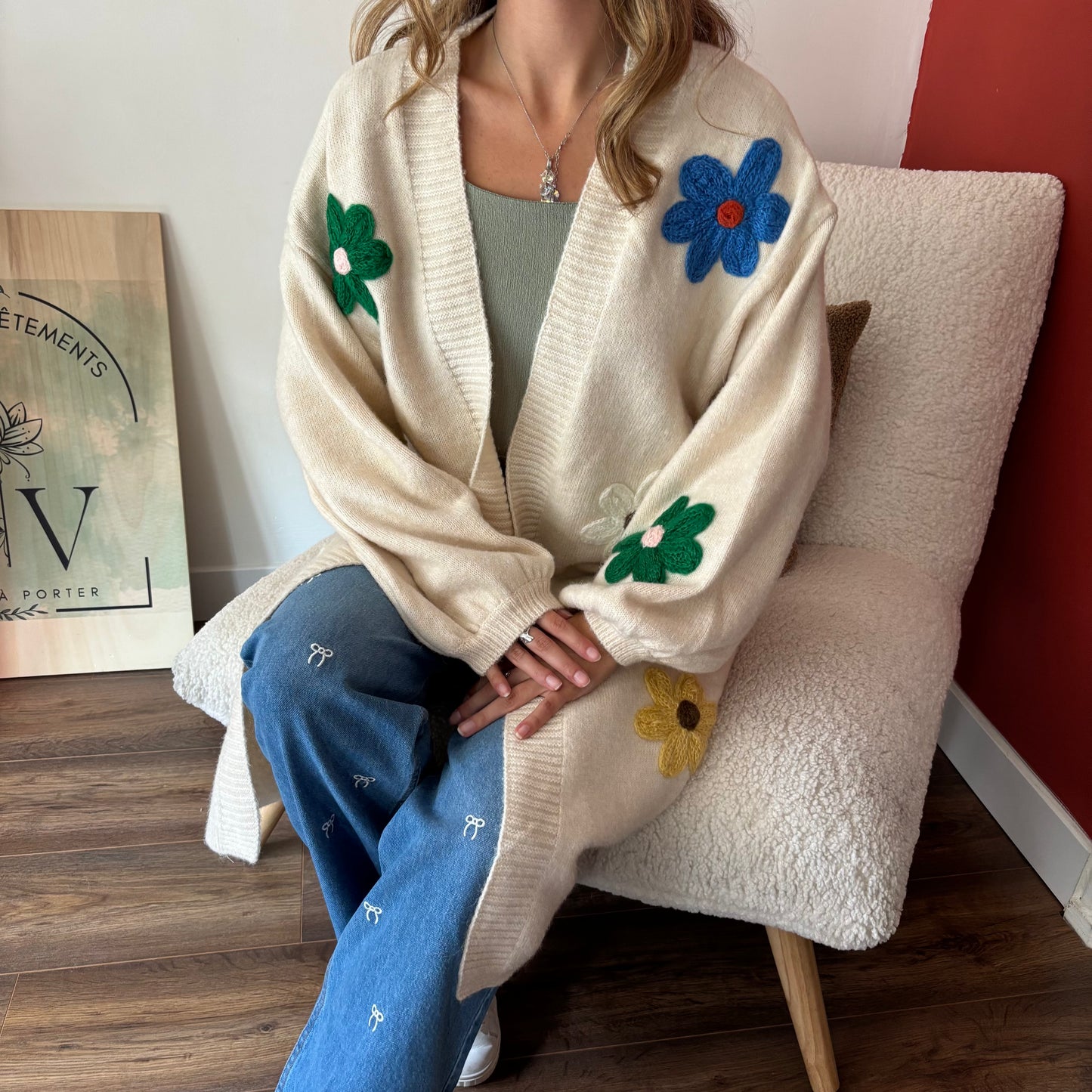 Gilet long Floral