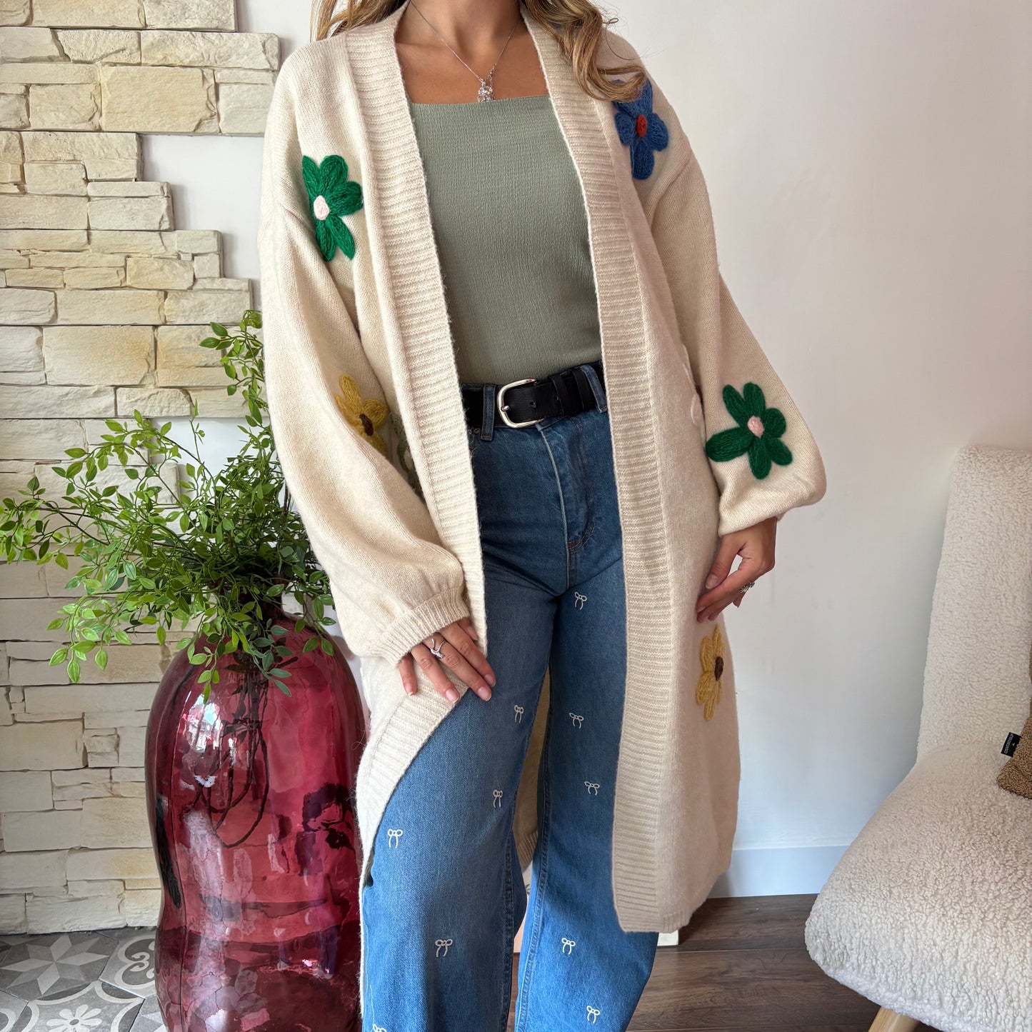 Gilet long Floral