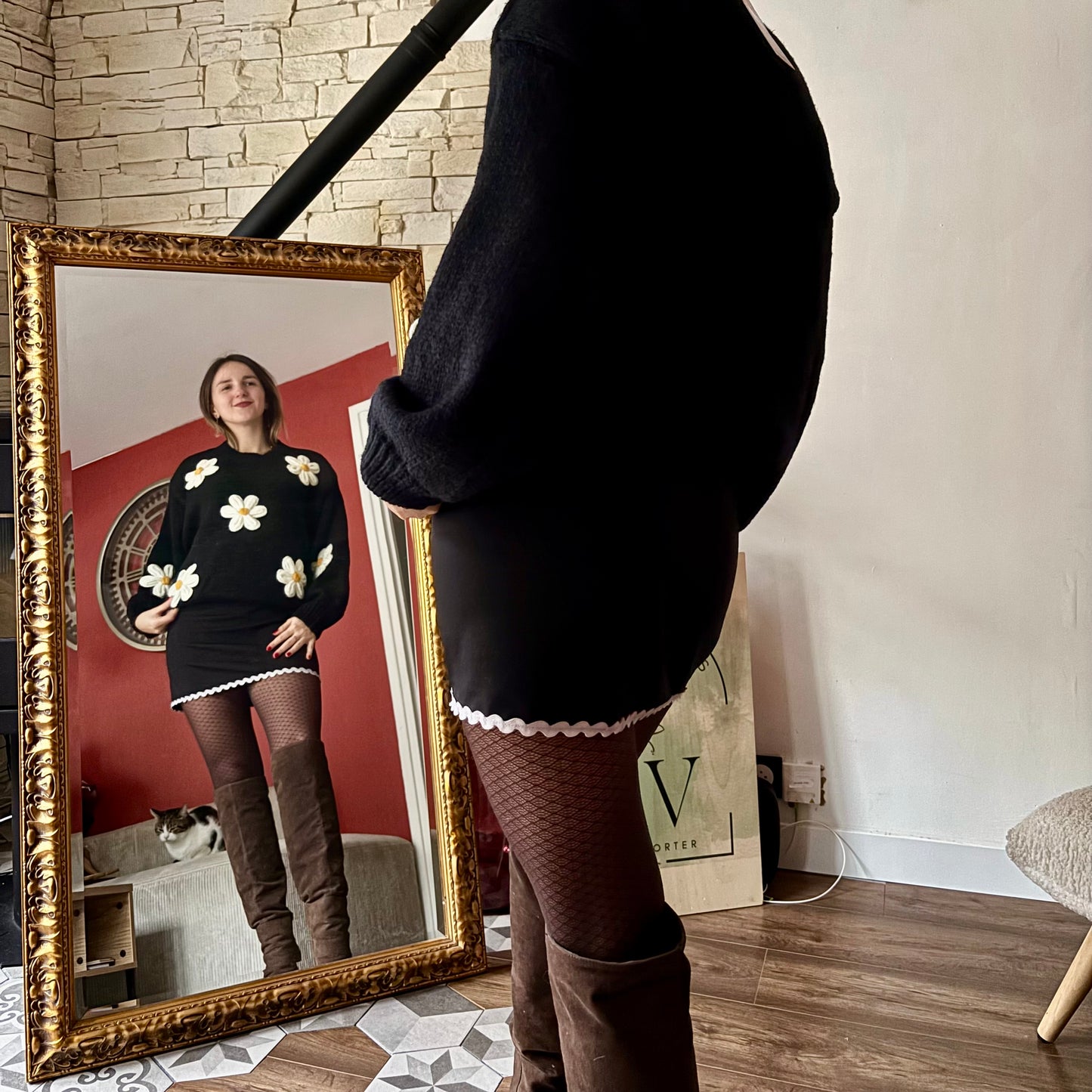 Pull Marguerite Noir