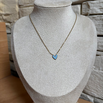 Collier Cœur Émail