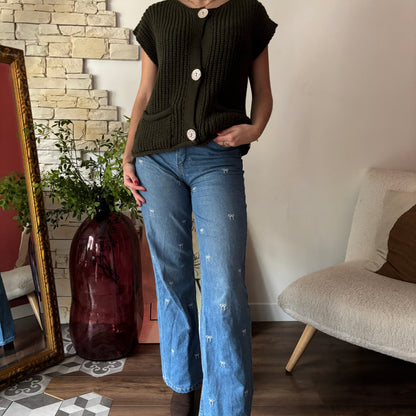 Gilet Laura sans manches Kaki