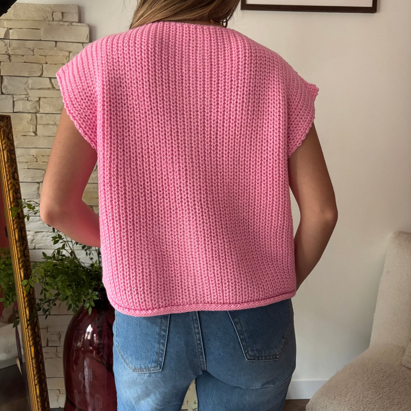 Gilet Laura sans manches Rose
