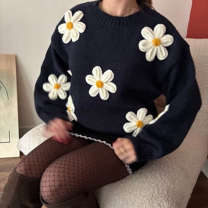 Pull Marguerite Bleu marine