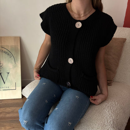 Gilet Laura sans manches Noir