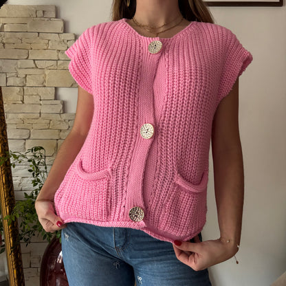 Gilet Laura sans manches Rose