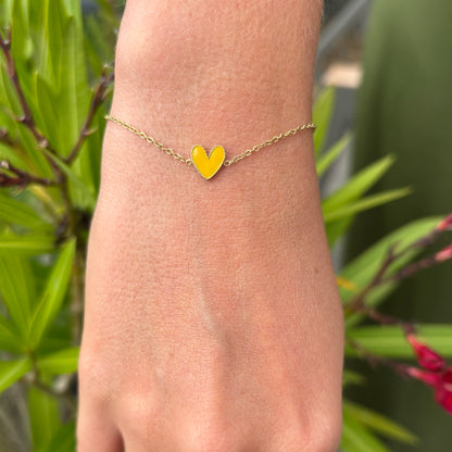 Bracelet Coeur Émail