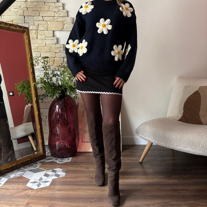 Pull Marguerite Bleu marine