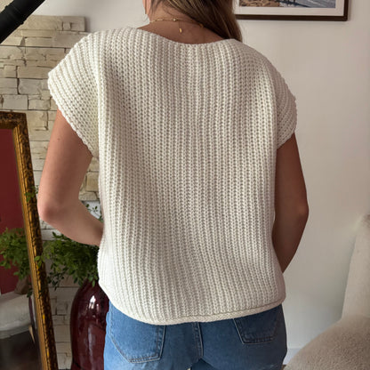 Gilet Laura sans manches Blanc