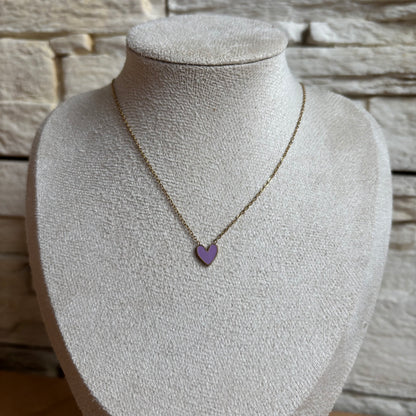 Collier Cœur Émail