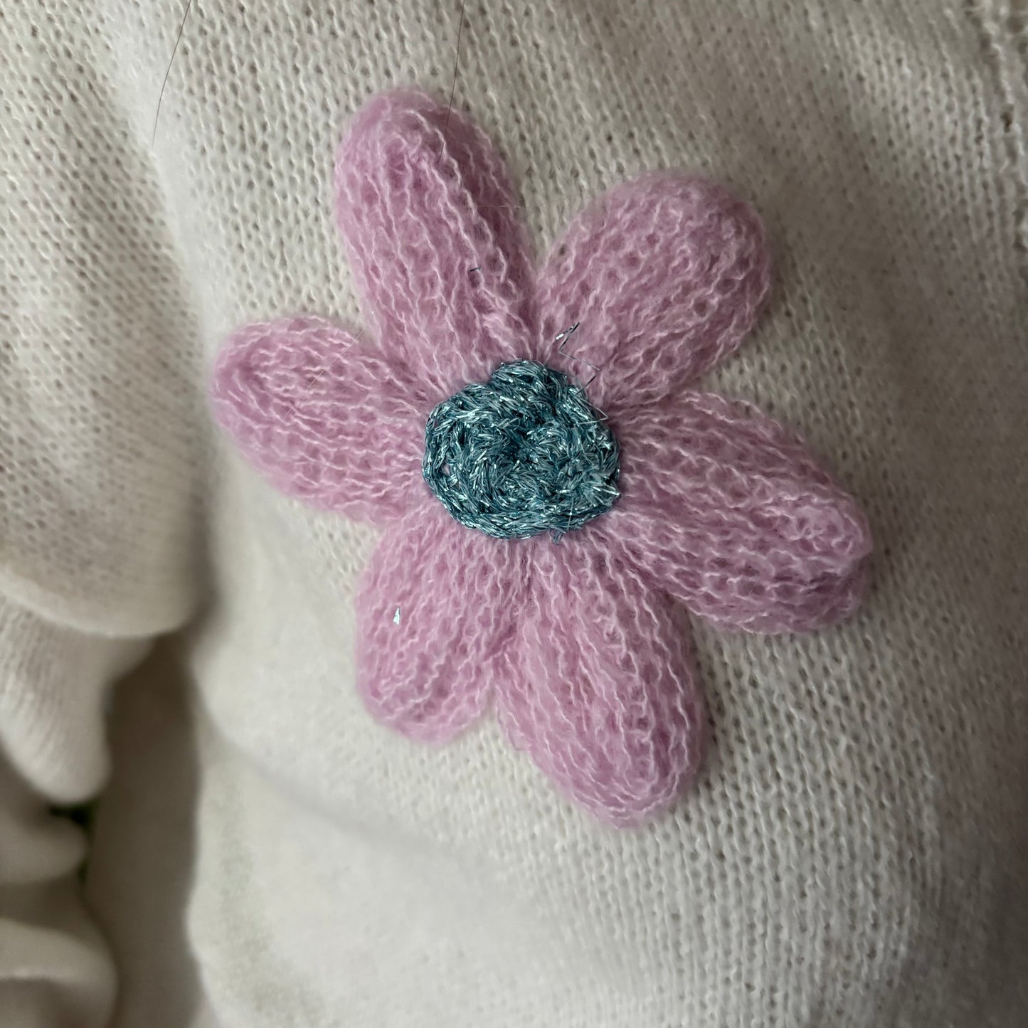 Gilet Marguerite maille fine Blanc