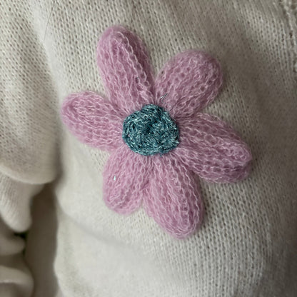 Gilet Marguerite maille fine Blanc