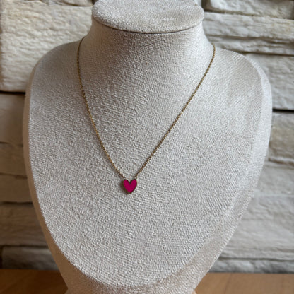 Collier Cœur Émail