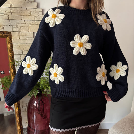 Pull Marguerite Bleu marine