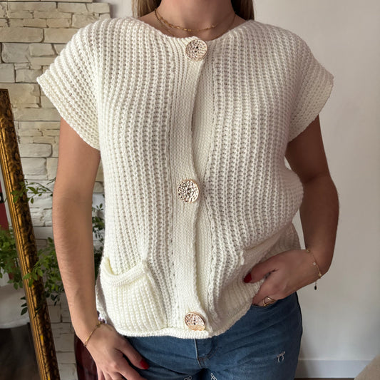 Gilet Laura sans manches Blanc