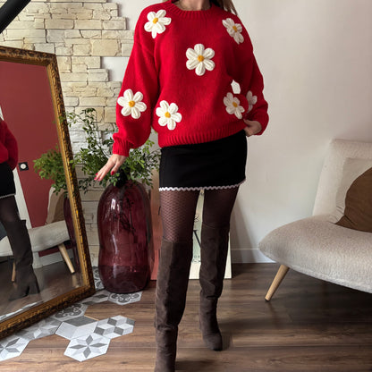 Pull Marguerite Rouge
