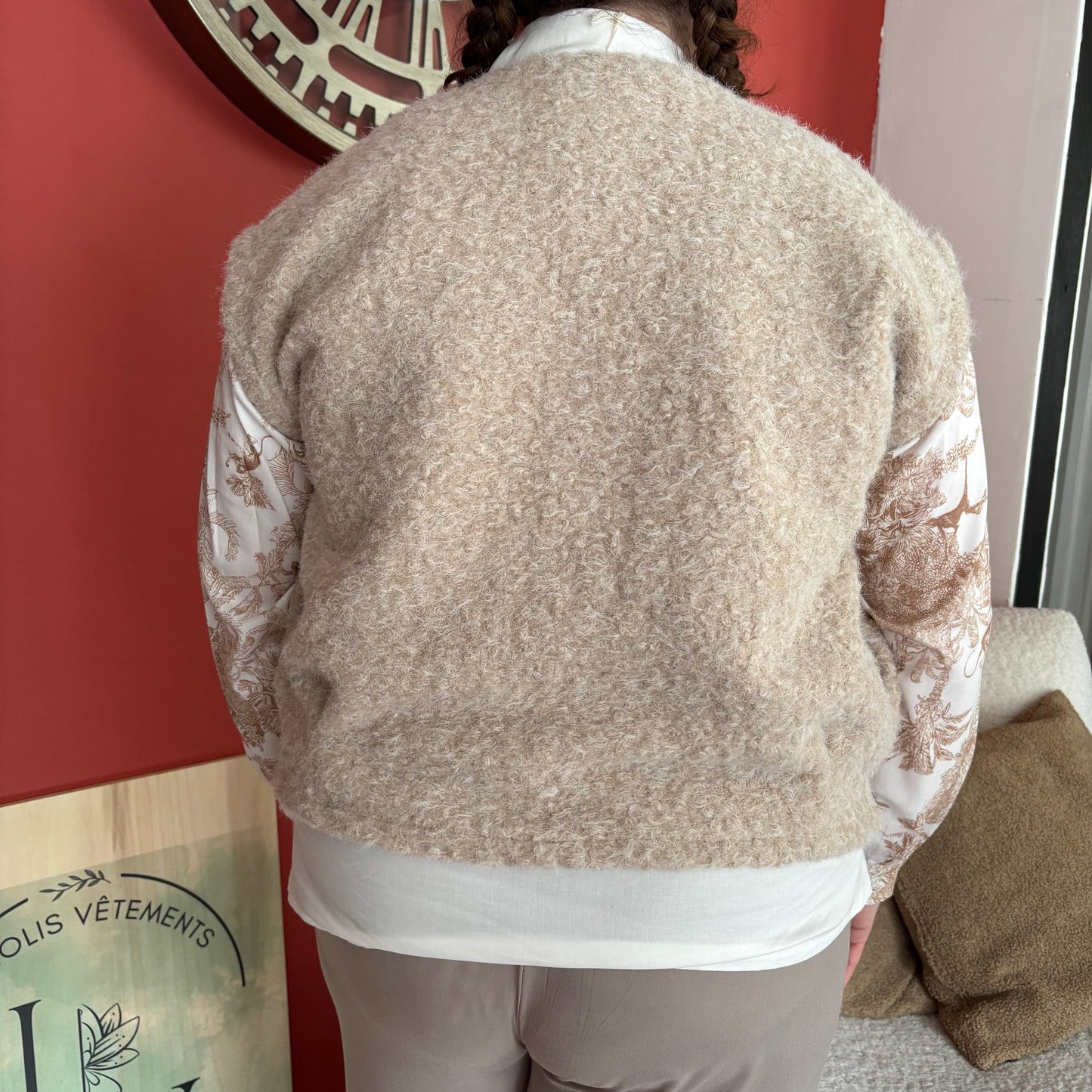 Veste sans manche Clara beige