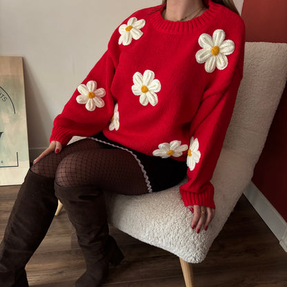 Pull Marguerite Rouge