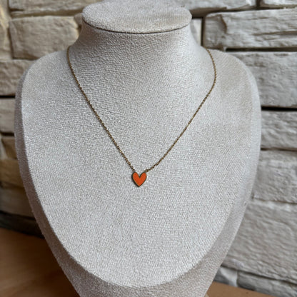 Collier Cœur Émail