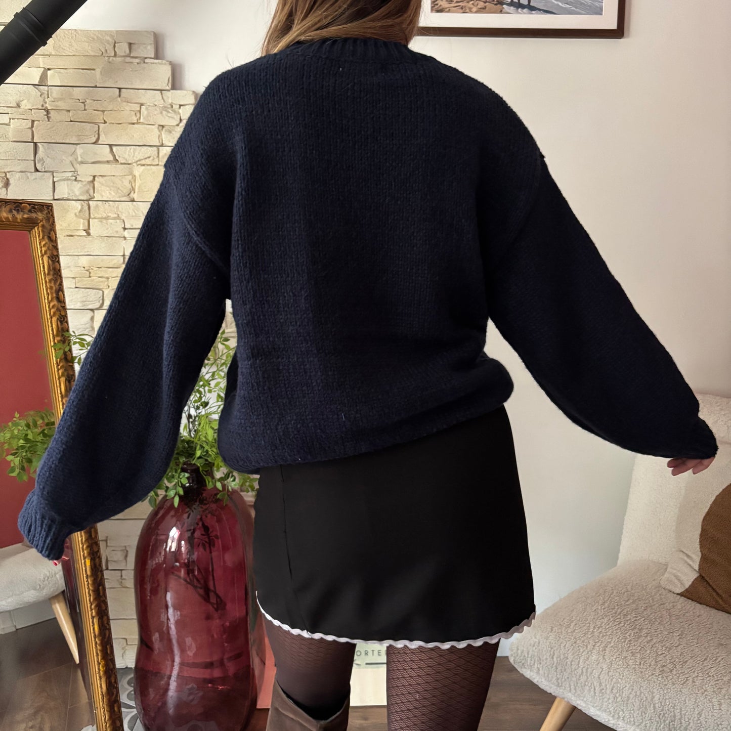 Pull Marguerite Bleu marine
