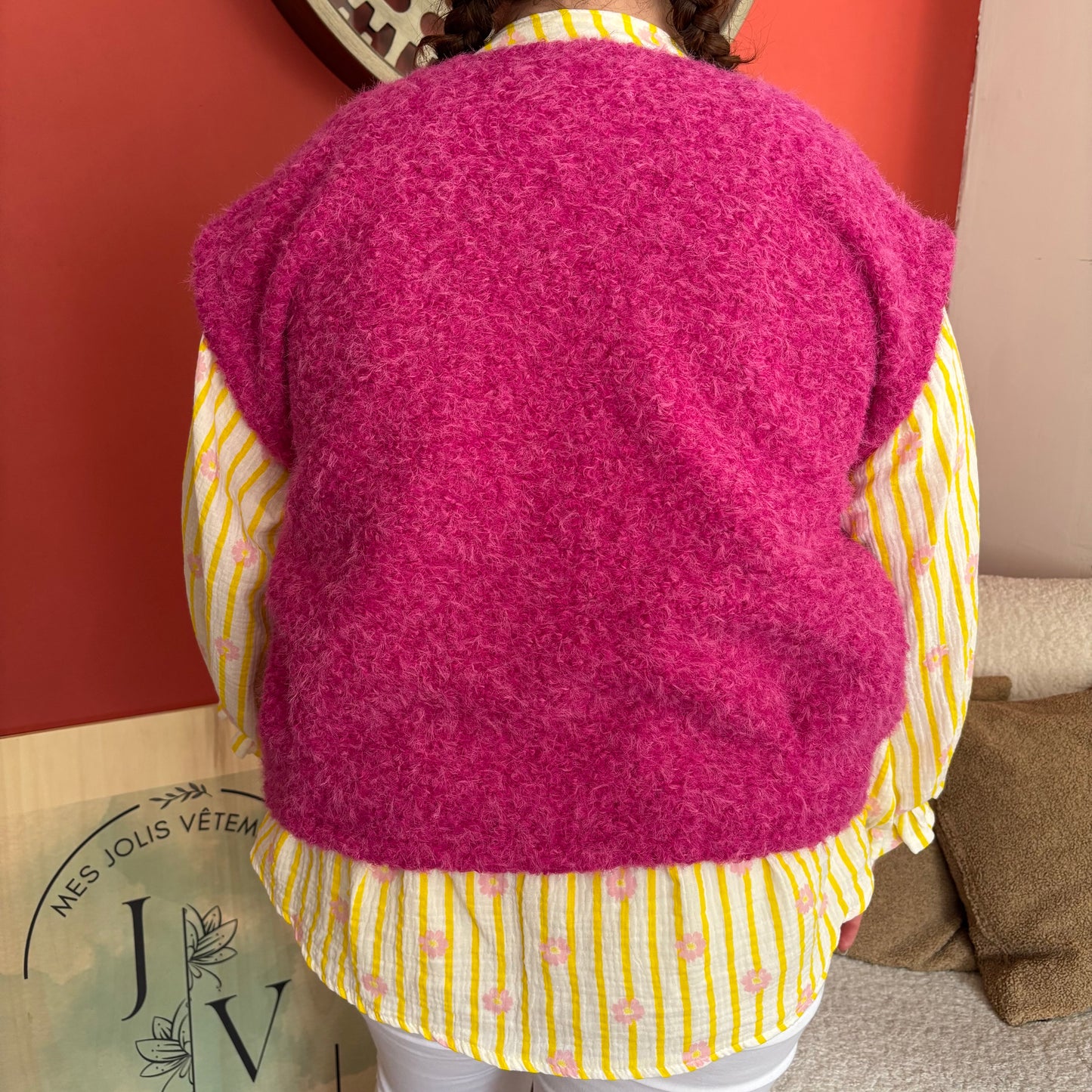 Veste sans manche Clara rose
