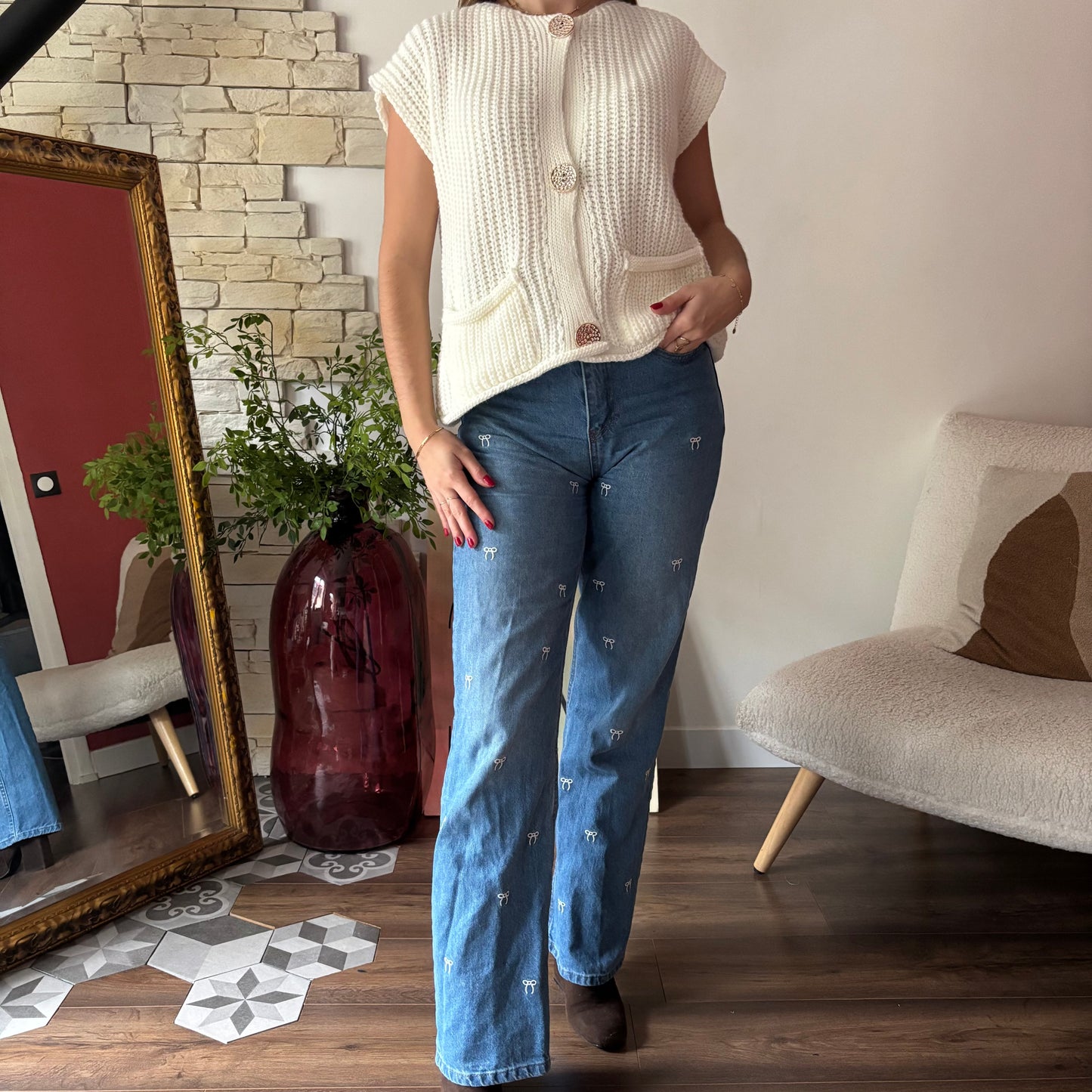 Gilet Laura sans manches Blanc