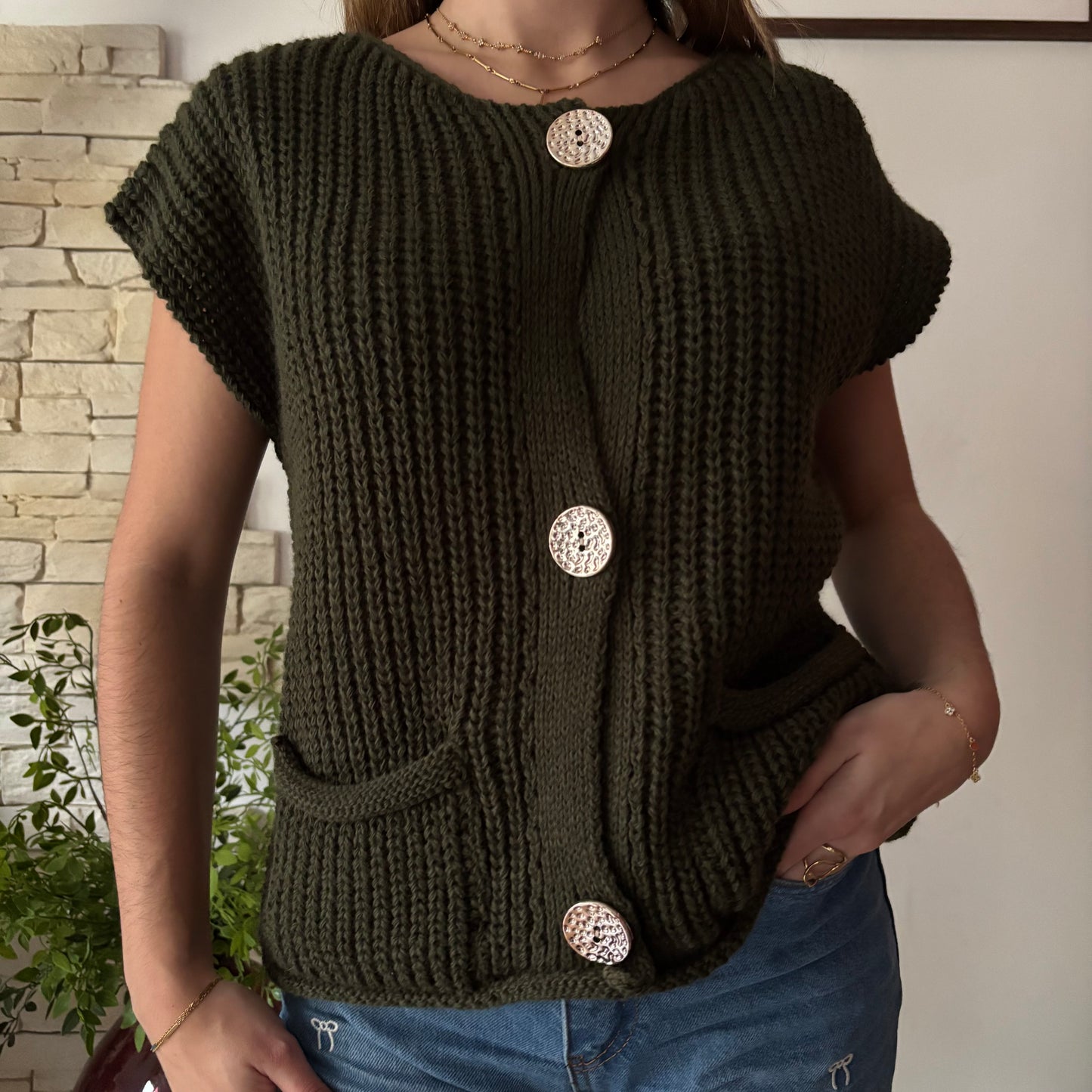 Gilet Laura sans manches Kaki