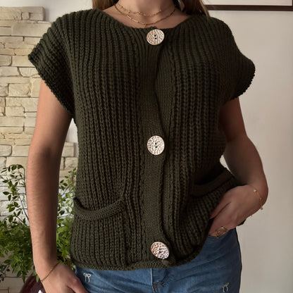 Gilet Laura sans manches Kaki