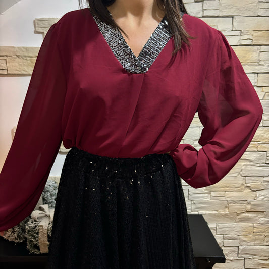 Blouse Noëlla Bordeaux