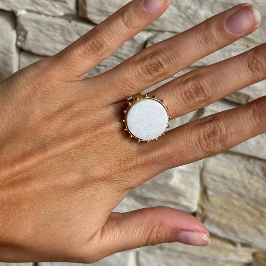 Bague Agate Blanche