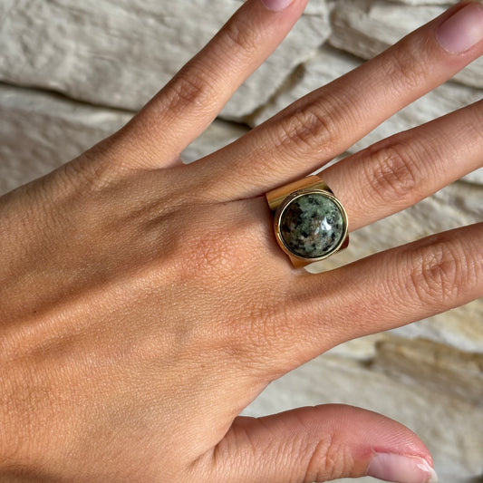 Bague Turquoise africaine ronde
